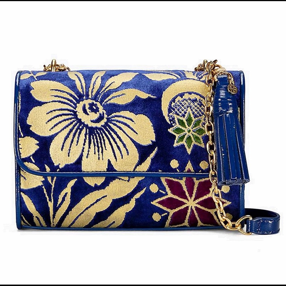 NWT💥Tory Burch Floral Velvet Shoulder Bag💥